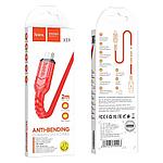 Кабель Micro USB HOCO X59 2м, 2,4A, нейлоновая оплетка, красный