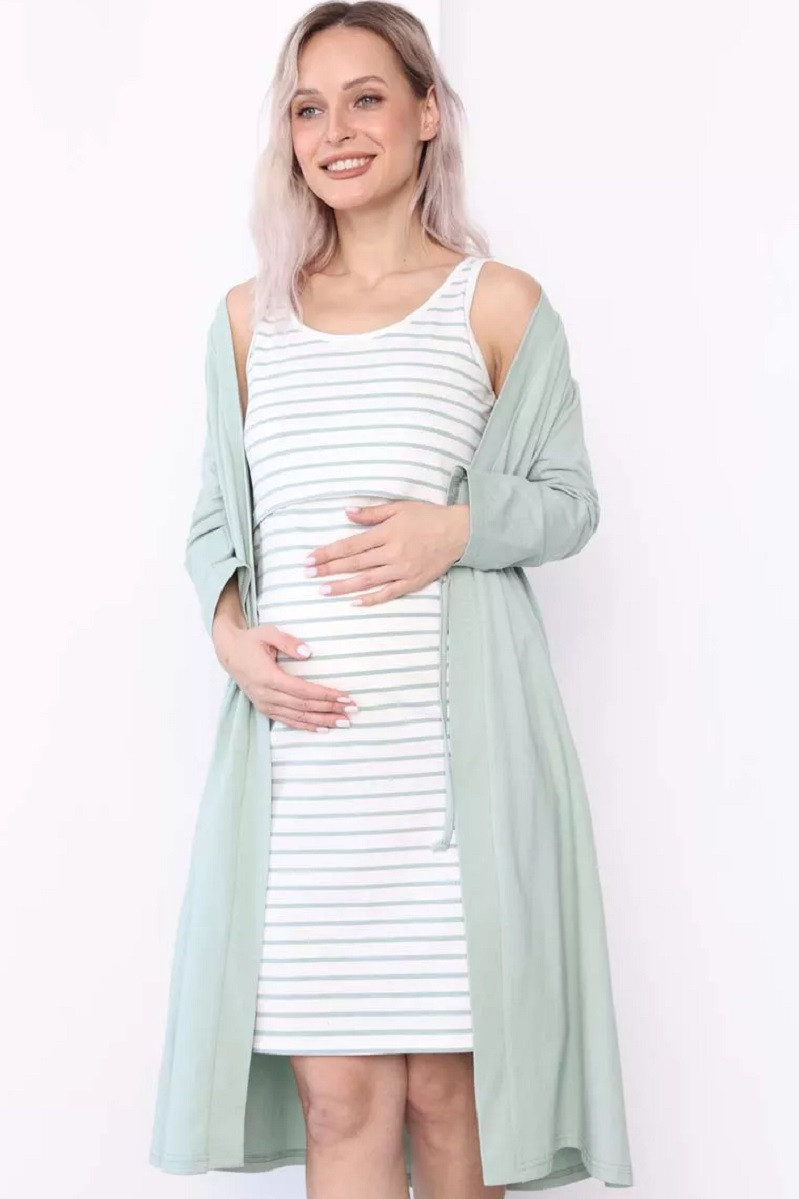 1-НМК 22928 Комплект для беременных и кормящих мам светло зеленый /молочный