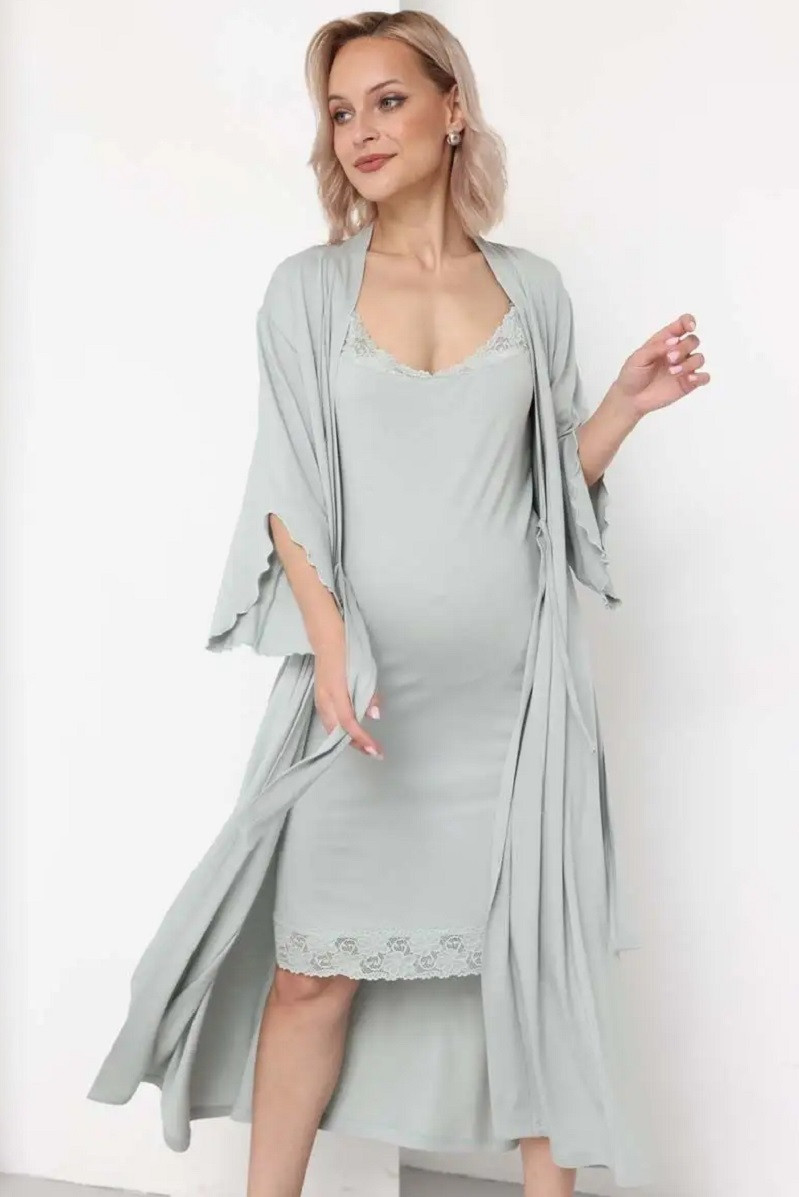 1-НМК 24332 Комплект для беременных и кормящих женщин шалфей, фото 1