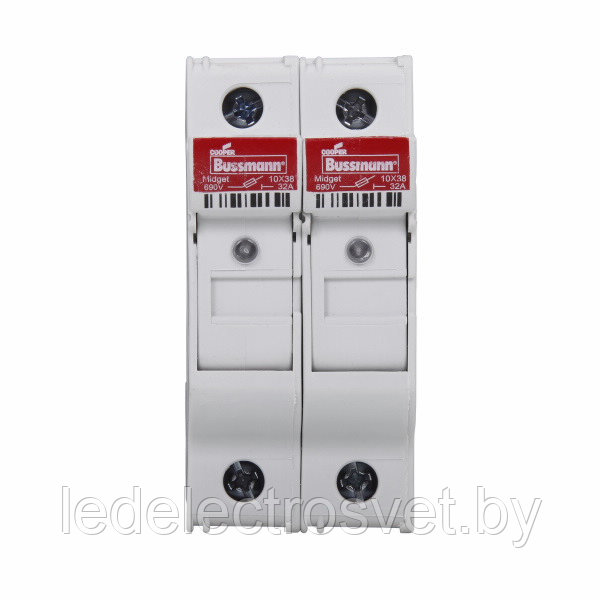 Держатель вставок плавких цилиндр., 2P, 32A, 690VAC, 10x38mm, с индикацией, 2M