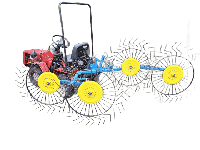 Грабли ворошилки ГВ - 4К -230 для мини-тракторов на трехточечное крепление