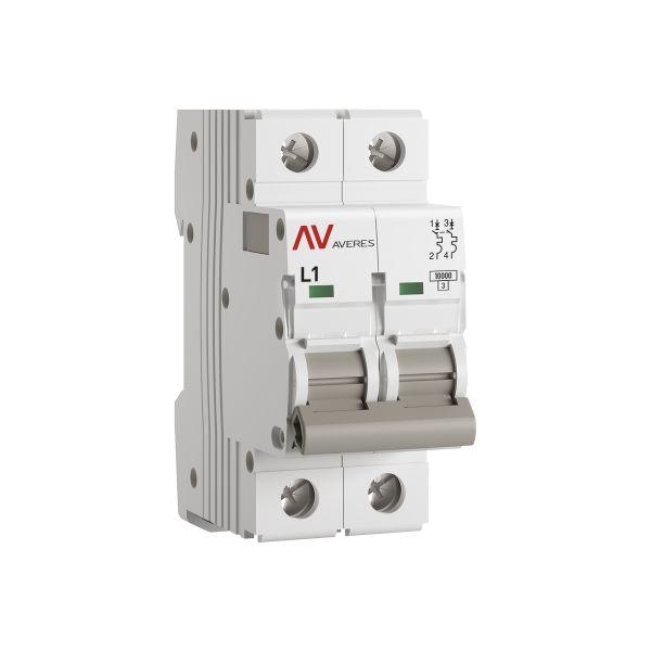 Выключатель автоматический AV-10 2P 1A (L) 10kA EKF AVERES