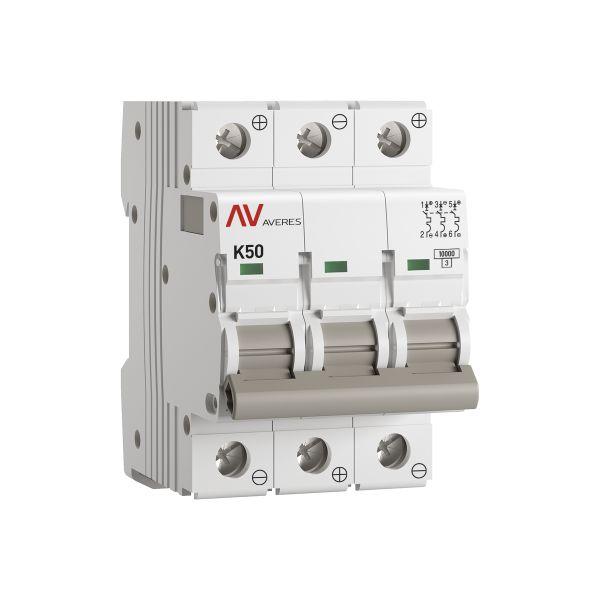 Выключатель автоматический AV-10 DC 3P 50A (K) 10kA EKF AVERES