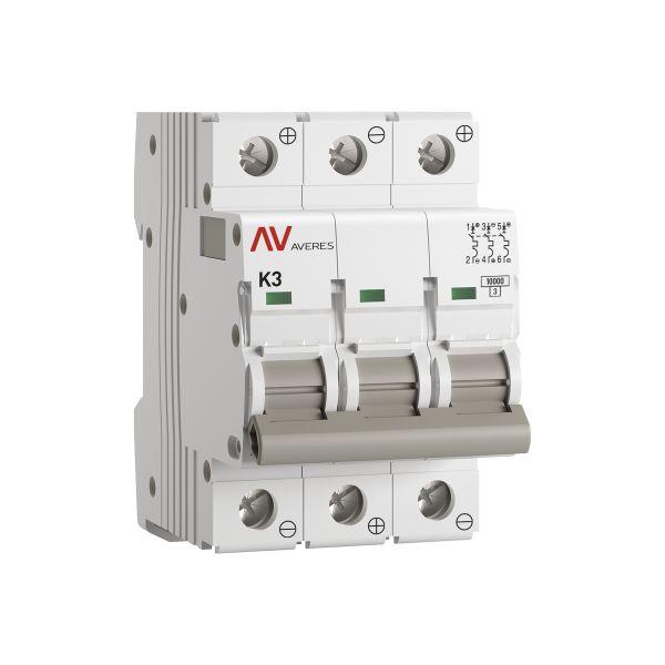 Выключатель автоматический AV-10 DC 3P 3A (K) 10kA EKF AVERES