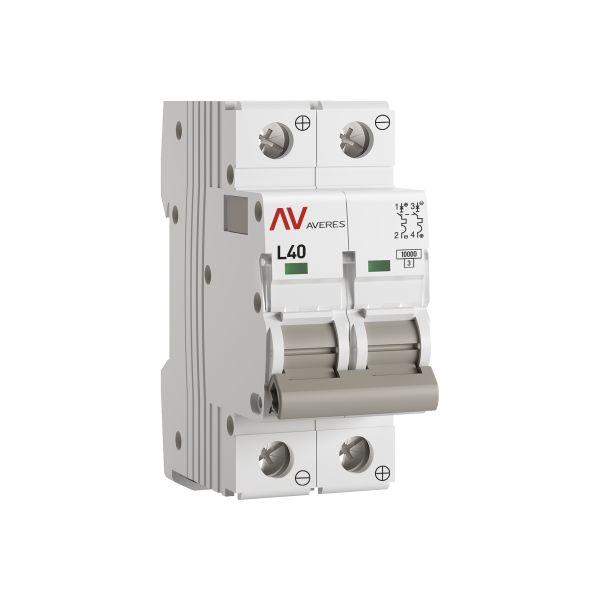 Выключатель автоматический AV-10 DC 2P 40A (L) 10kA EKF AVERES