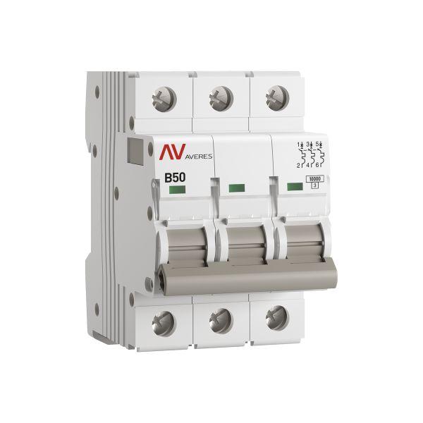 Выключатель автоматический AV-10 3P 50A (B) 10kA EKF AVERES