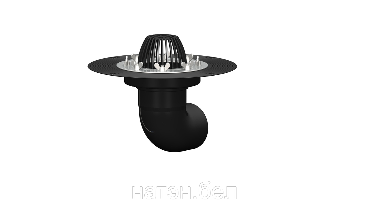 Воронка ливнестока сборная с коленом, с прижимным фланцем из нержавеющей стали М-11.11 Ø=110