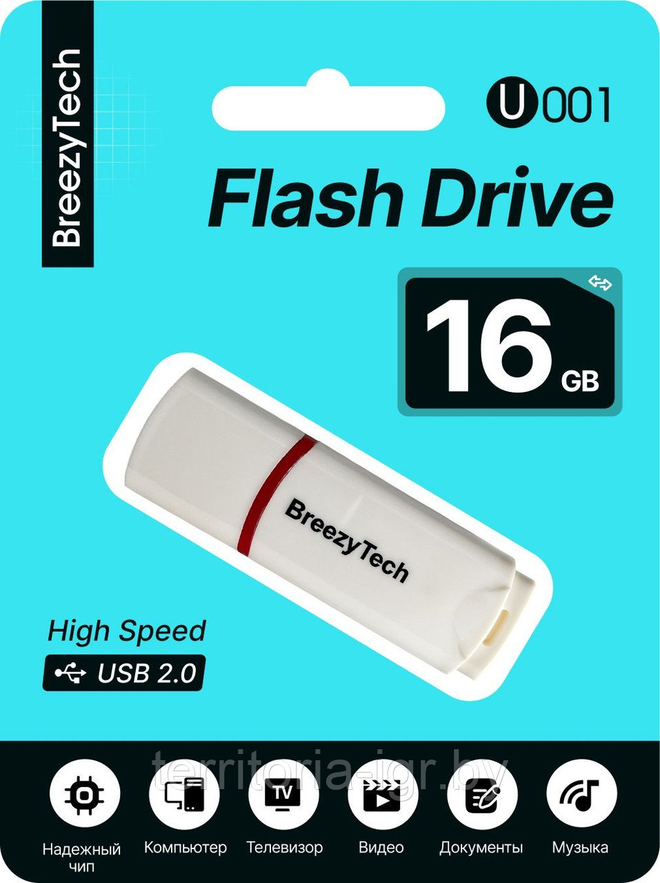 USB флэш-диск BreezyTech U001 (16GB) Белый