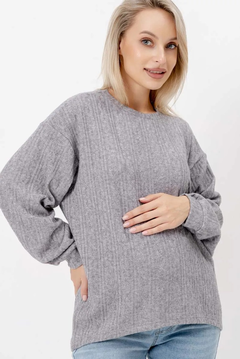 2-НМ 76410 Джемпер для беременных тёмно-серый, фото 1