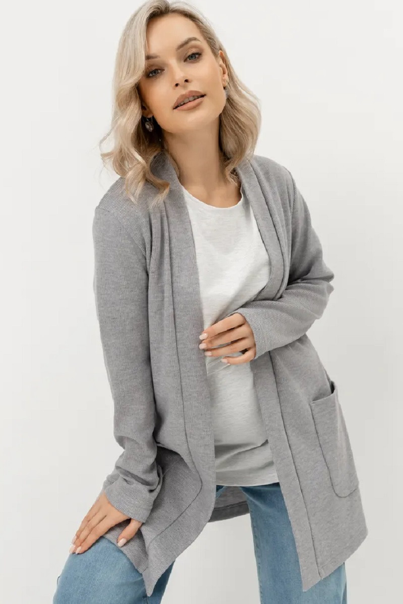 2-НМ 77810 Жакет женский для беременных женщин светло-серый, фото 1