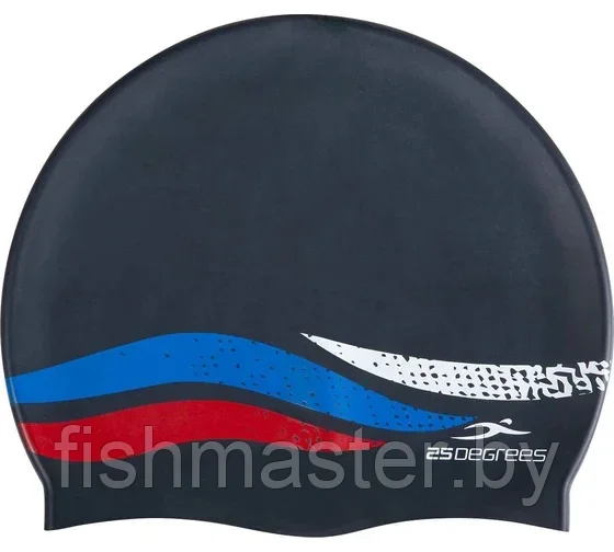 Шапочка для плавания 25DEGREES Russia JR Black 25D21005J, силикон, подростковый