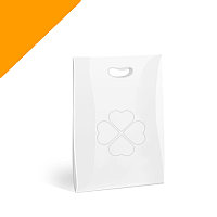 Полиэтиленовые пакеты с нанесением логотипа, пвд 40x50, Оранжевый