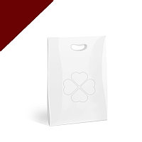 Полиэтиленовые пакеты с нанесением логотипа, пвд 40x50, Бордовый