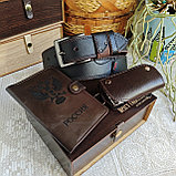 Мужской набор: ремень Beng 4см + универсальная обложка + ключница, фото 2