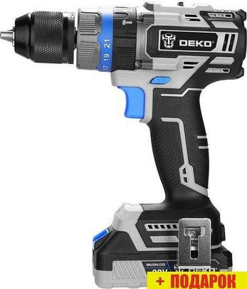 Ударная дрель-шуруповерт Deko DKCID20 063-4421 (с 2-мя АКБ, кейс), фото 2