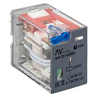 Реле промежуточное с кнопкой и мех, Индикацией RPAt 22/4 5A 220В DC EKF AVERES