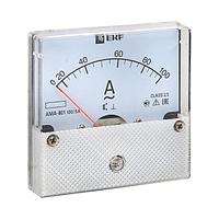 Амперметр AMA-801 аналоговый на панель (80x80) круглый вырез 100А трансф, подкл, EKF