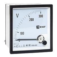 Вольтметр VMA-961 аналоговый на панель (96x96) квадратный вырез 300В прямое подкл, EKF PROxima