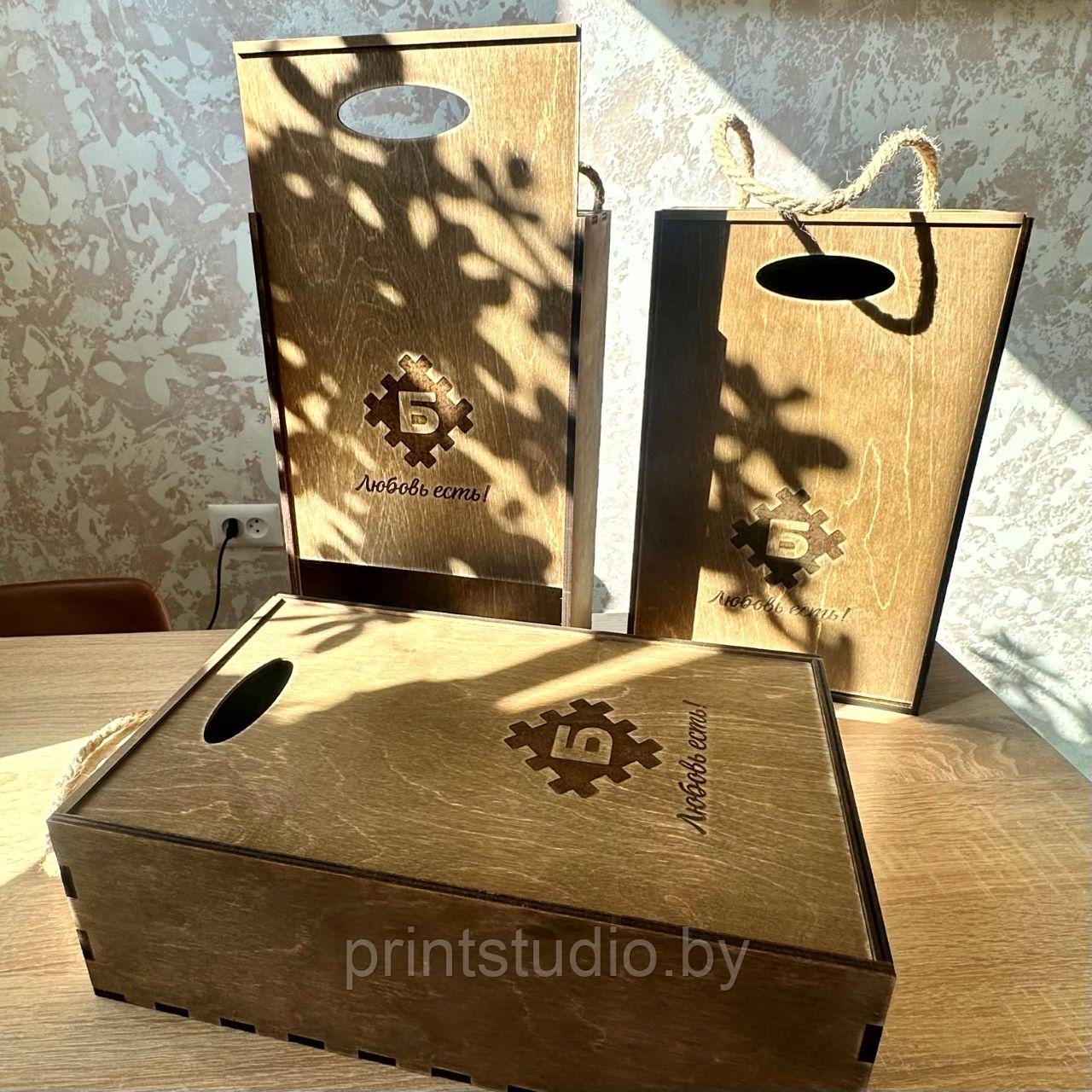 Коробка деревянная с выдвижной крышкой, 350х220х110 мм