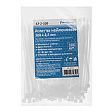 Хомуты нейлоновые, белые, 100х2,5мм 100шт., (уп.) - 47-2-100, фото 2