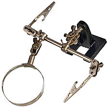 Лупа 4-х кратная с зажимом для пайки Третья рука, D 60мм - 13-1-003