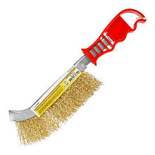 Щетка проволочная латунированная, пластмассовая рукоятка, толщина проволоки 0,3 мм, 240мм - 11-0-000