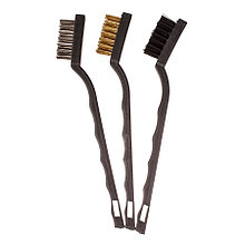 Набор щеток для зачистки поверх, нерж. сталь, латун. сталь, полипропилен, 175мм, 3шт., (уп.) - 11-2-017