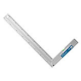 Угольник алюминиевый литой с уровнем, 1 акриловый глазок, двусторонняя разметка в см, 400мм - 15-3-040, фото 3