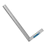 Угольник алюминиевый литой с уровнем, 1 акриловый глазок, двусторонняя разметка в см, 500мм - 15-3-050, фото 3