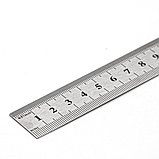 Линейка металлическая нерж. сталь, 2 метрич. шкалы в см (сверху и снизу), отверстие , 500мм - 15-6-050, фото 2