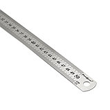 Линейка металлическая нерж. сталь, 2 метрич. шкалы в см (сверху и снизу), отверстие , 500мм - 15-6-050, фото 4