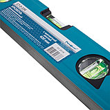 Уровень алюминиевый фрезер. грань, 2 глазка+1 зерк. глазок, магн. лента, 400мм, толщ.1,1мм  - 17-0-104, фото 3