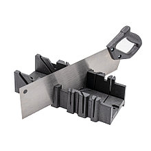 Стусло 300х120х80мм пластиковое, ножовка 350мм   - 42-4-204