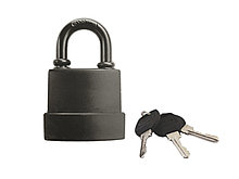 Замок навесной влагостойкий, чугун в ПВХ, 3 ключа, цил.мех-м, автомат, 55х73х30мм, дужка 8мм - 70-0-995