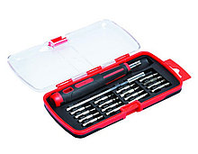 Отверточная рукоятка с битами 1/8 x 25 мм для точных работ, CR-V, 18 предметов, кейс, (уп.) - 33-1-200