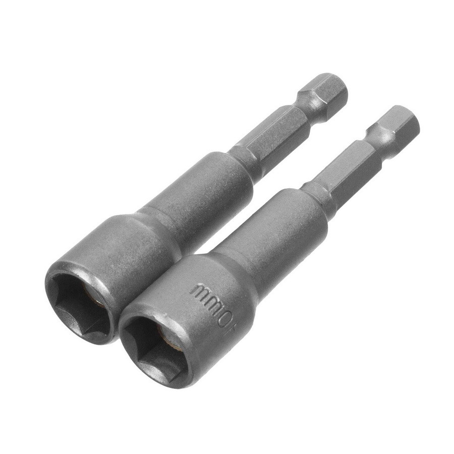 Головка торцевая магнитная 10 х 65 мм, хвостовик 1/4 Е, CrV, 2 шт., (уп.) - 33-3-839