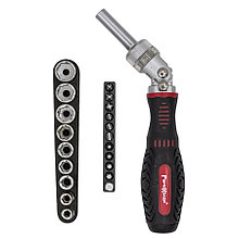 Отвертка реверсивно-рычажная с битами и торцевыми головками, CR-V, 20 предметов, (уп.) - 33-4-312