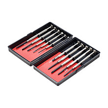 Набор отвёрток для точных работ, HCS, стальные рукоятки, 11 предметов, кейс, (уп.) - 33-5-111