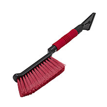 Щетка для уборки снега со скребком, мягкой накладкой, распушенной щетиной, 42см - 60-6-056