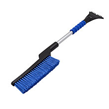 Щетка для уборки снега со скребком, мягкой накладкой, распушенной щетиной, 70см - 60-6-057