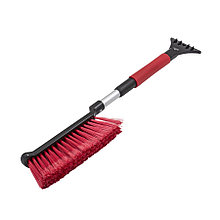 Щетка для уборки снега со скребком, мягкой накладкой, распушенной щетиной, телескоп. 55-70см - 60-6-058