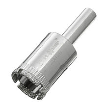 Коронка алмазная  по стеклу и керамограниту, 20 х 55 мм, цилиндрический хвостовик  - 35-4-220