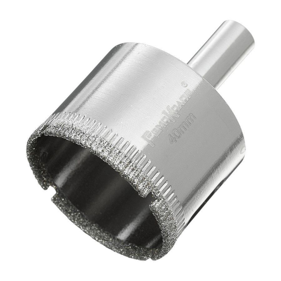 Коронка алмазная  по стеклу и керамограниту, 40 х 55 мм, цилиндрический хвостовик  - 35-4-240