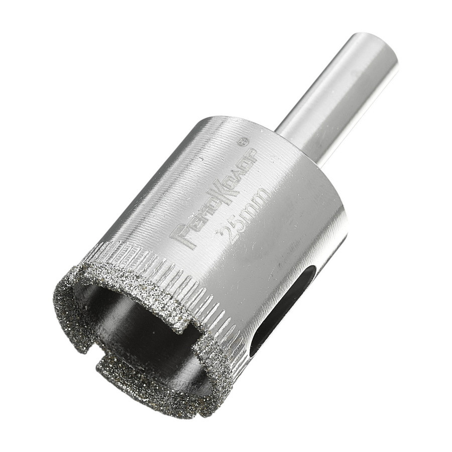 Коронка алмазная  по стеклу и керамограниту, 25 х 55 мм, цилиндрический хвостовик  - 35-4-225