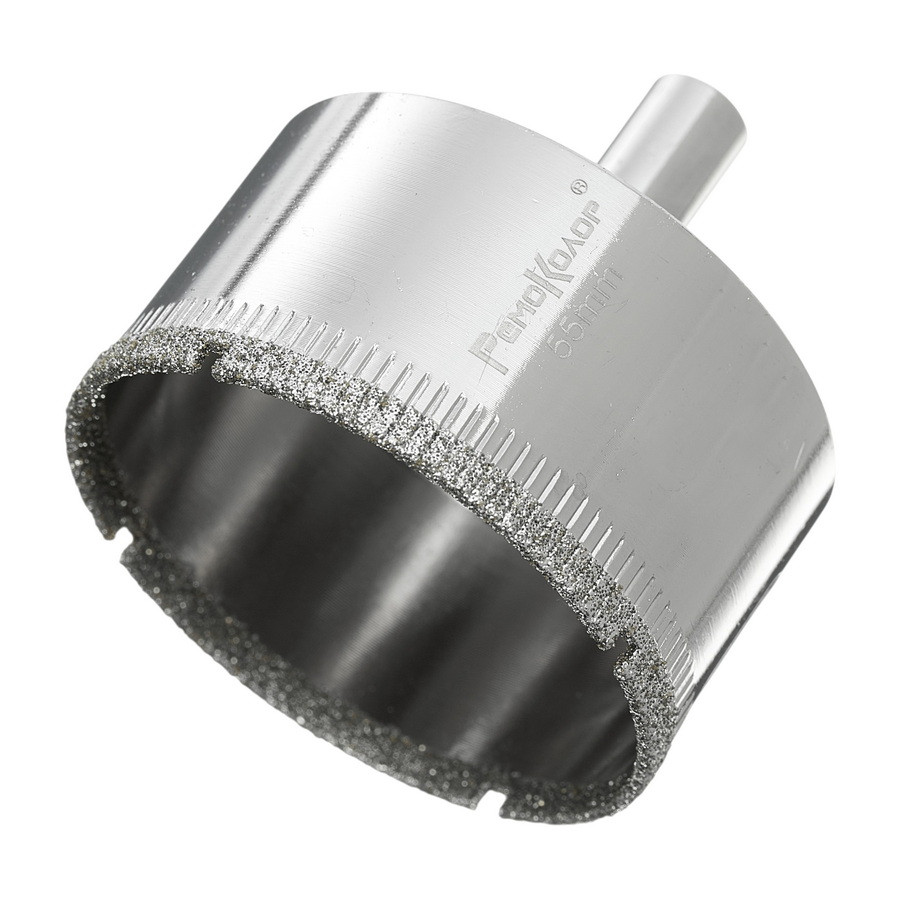 Коронка алмазная  по стеклу и керамограниту, 55 х 55 мм, цилиндрический хвостовик  - 35-4-255