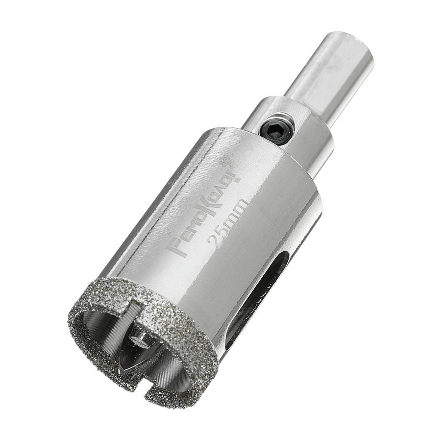 Коронка алмазная  по стеклу и керамограниту, 25 х 67 мм, центрирующее сверло - 35-4-425