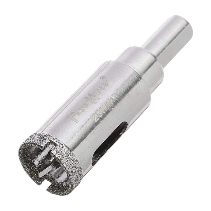 Коронка алмазная  по стеклу и керамограниту, 20 х 67 мм, центрирующее сверло - 35-4-420