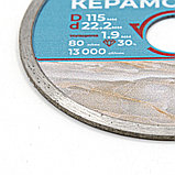 Диск отрезной алмазный  Professional сплошной для влажной резки, 115х22,2 мм - 37-1-203, фото 2