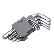 Ключи имбусовые HEX, короткие, сатин, 1,5; 2,0; 2,5; 3,0; 4,0; 5,0; 6,0; 8,0; 10мм - 43-2-100