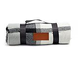 Синий клетчатый плед с бахромой для нанесения логотипа, фото 6